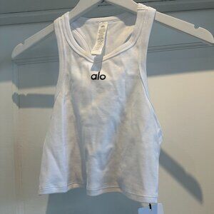 NWT Alo Aspire Tank, White Cropped Tank